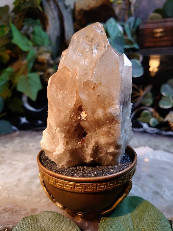 358g Natural Kundalini Congo Pale Citrine Cluster for Altar and Home Decor / Energy Work / Crystal Healing / Reiki