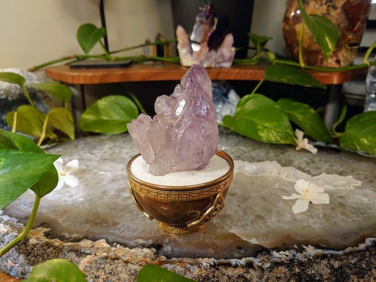 235g Beautiful Amethyst Cluster with Self Healing from Karur, India for Meditation / Collection / Altar Decor