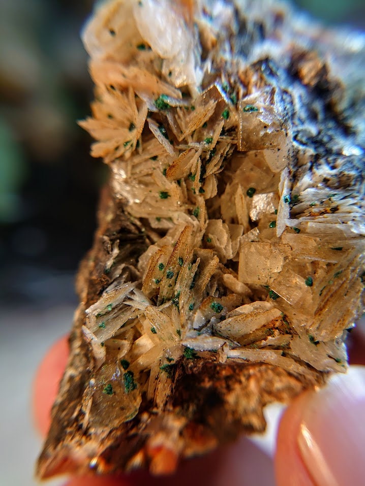 112g Barite with Fluorite and Malachite Specimen on Matrix from Morocco for Home and Altar Decor / Collection / Crystal Healing / ISH#015