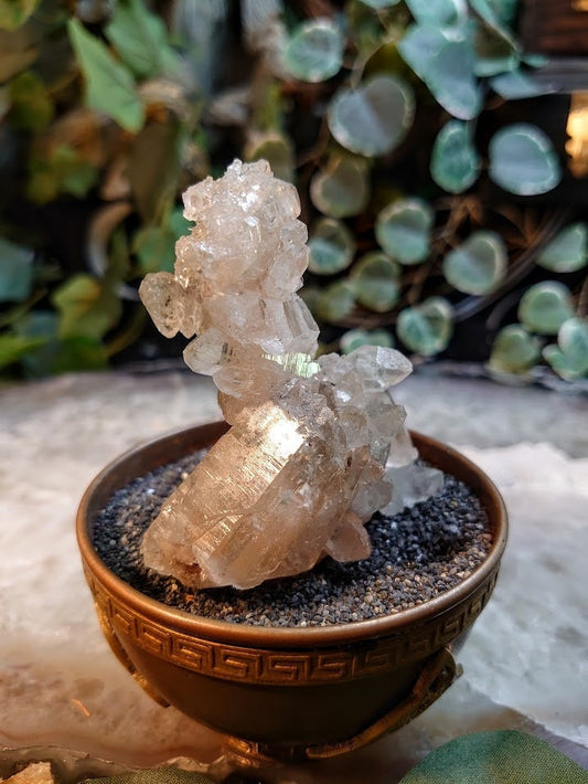 87.7g Himalayan Green/Pink Clear Quartz Cluster for Home & Altar Decor / Meditation / Reiki / Collection / Chlorite