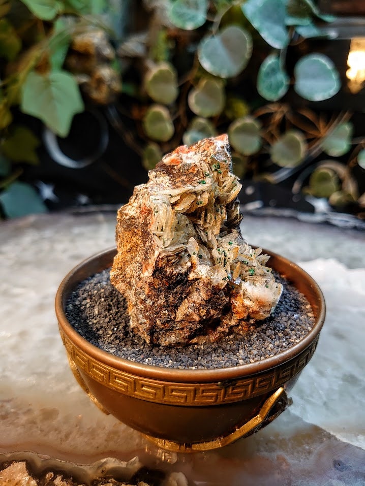 112g Barite with Fluorite and Malachite Specimen on Matrix from Morocco for Home and Altar Decor / Collection / Crystal Healing / ISH#015