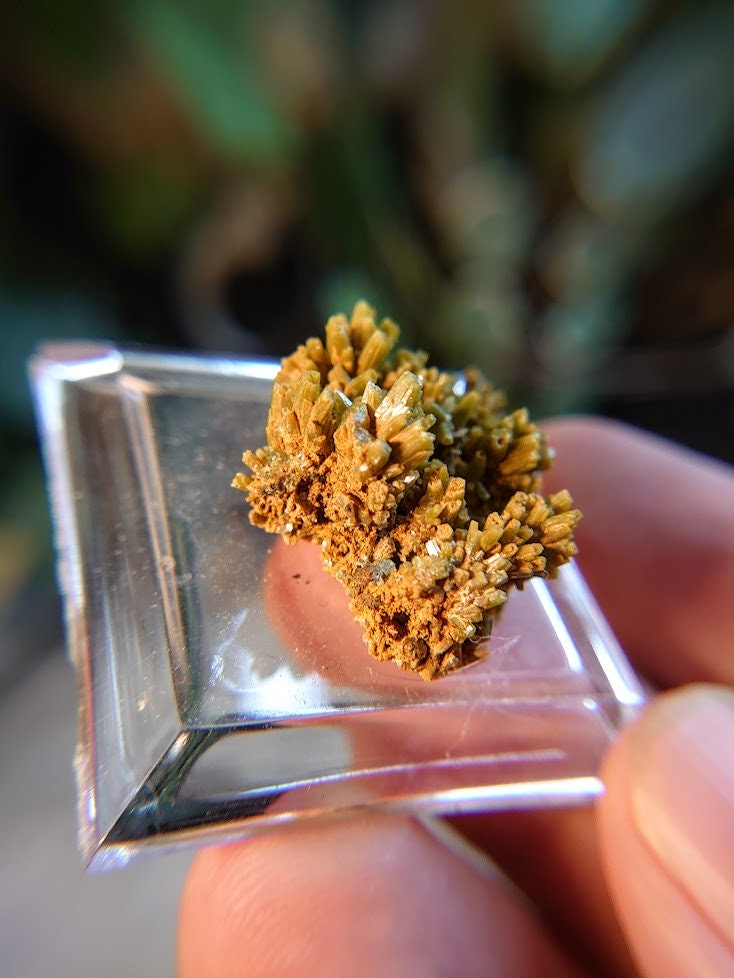 Green Pyromorphite on Calcite from China / Thumbnail Specimen / for Desk Decor / Meditation / Reiki / Collection