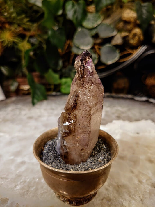 Shangaan Elestial Smoky Amethyst Crystal with Hematite Inclusions from Zimbabwe for Collection / 67.8g / Meditation/ Crafting /