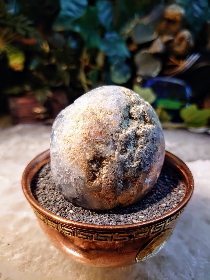 2 3/8"Hand Polished Celestite 'Sphere' from Madagascar for Altar Decor / Crystal Healing / Reiki / Meditation / Collectors / Gifting