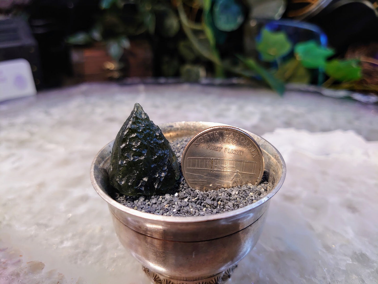 34ct Moldavite Crystal from Nesměň, Ločenice, České Budějovice District, South Bohemian Region, Czech Republic for Collection / Tektite
