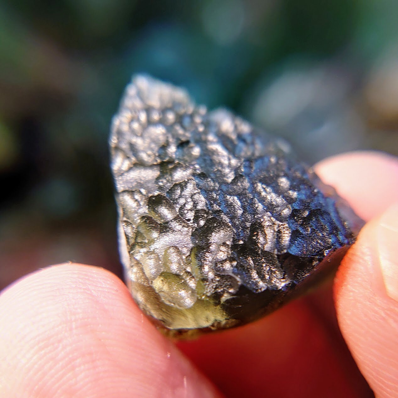 34ct Moldavite Crystal from Nesměň, Ločenice, České Budějovice District, South Bohemian Region, Czech Republic for Collection / Tektite