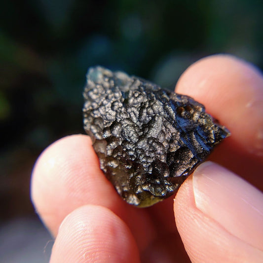 34ct Moldavite Crystal from Nesměň, Ločenice, České Budějovice District, South Bohemian Region, Czech Republic for Collection / Tektite