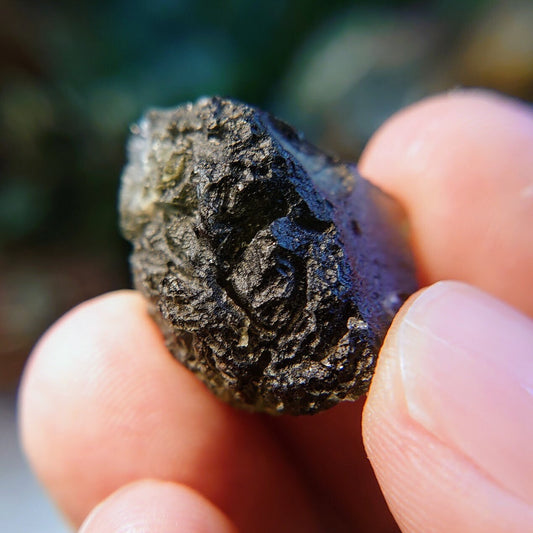 31ct Moldavite Crystal from Nesměň, Ločenice, České Budějovice District, South Bohemian Region, Czech Republic for Collection / Tektite