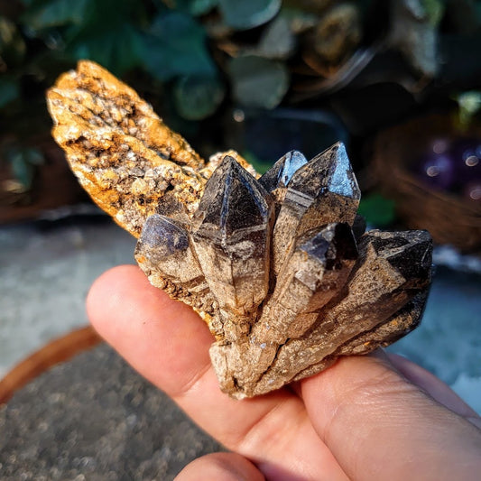 Natural Smoky Quartz Cluster on Matrix from Malawi, Africa for Collection / 98.74g / Home and Altar Decor / Protection / Crystal Healing