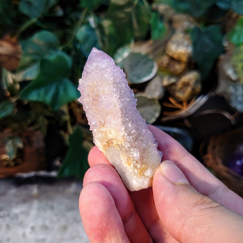 Spirit Quartz Finger from South Africa / 45.50g / Cactus Quartz / Spirit Amethyst for Crystal Healing / Meditation/ Reiki / Gifting