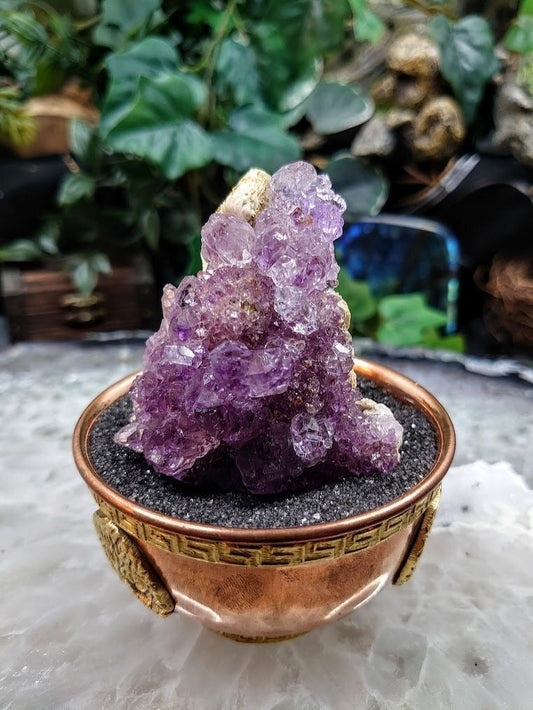 Beautiful Amethyst Cluster from Karur, India for Meditation / 84.32g / Collection / Altar Decor