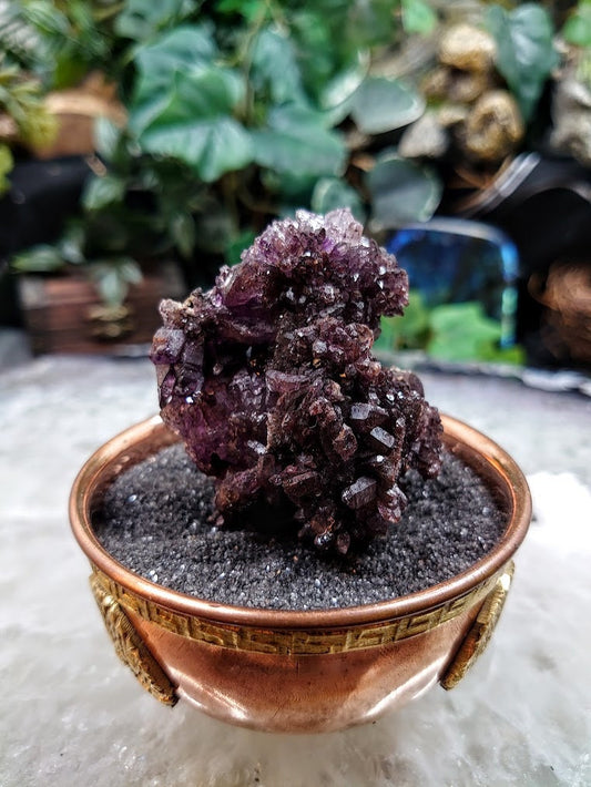 Dark Amethyst Water Etched Cluster from Karur, India for Meditation / 76.34g / Collection / Altar Decor