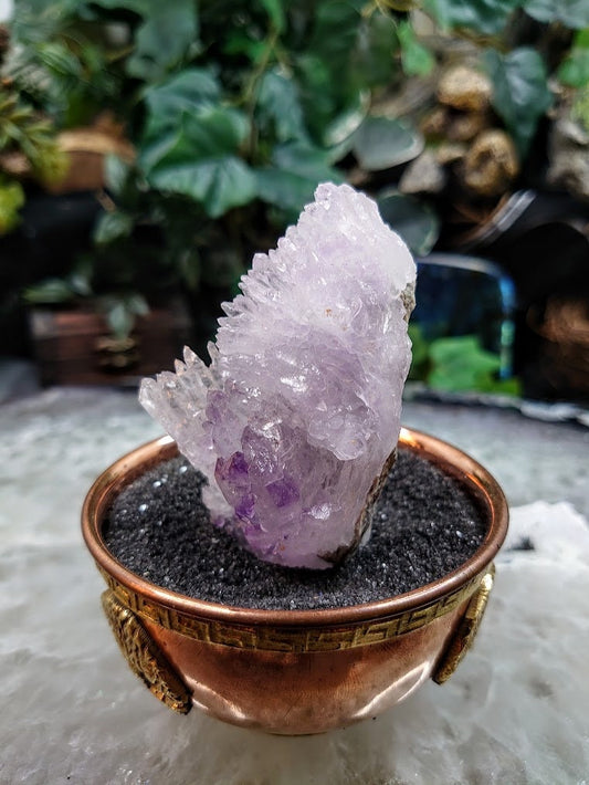 Quartz and Amethyst Water Etched Cluster from Karur, India for Meditation / 95.80g / Collection / Altar Decor