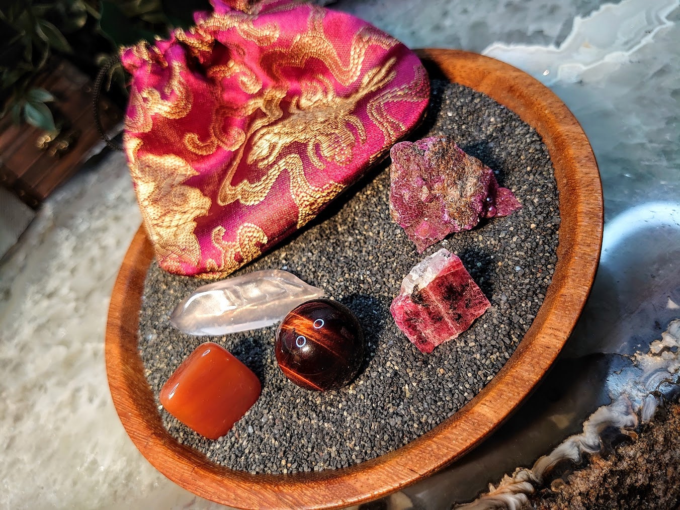 Passion Mojo Bag / Crystal Healing Kit / Medicine Bag / Crystal Set / Meditation Stones