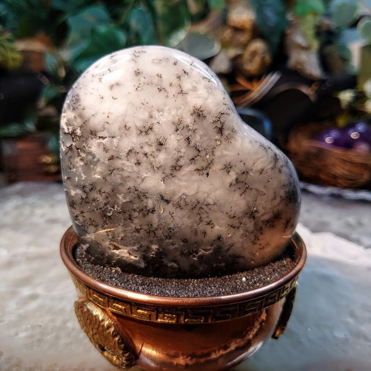 Dendritic Opal Heart From Turkey for Gemstone & Mineral Collectors/ 184g / Jewelry Crafting / Crystal Healing/ Reiki/ Meditation