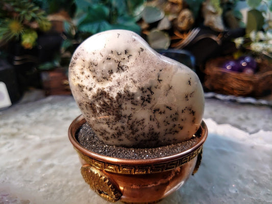 Dendritic Opal Heart From Turkey for Gemstone & Mineral Collectors/ 155g / Jewelry Crafting / Crystal Healing/ Reiki/ Meditation