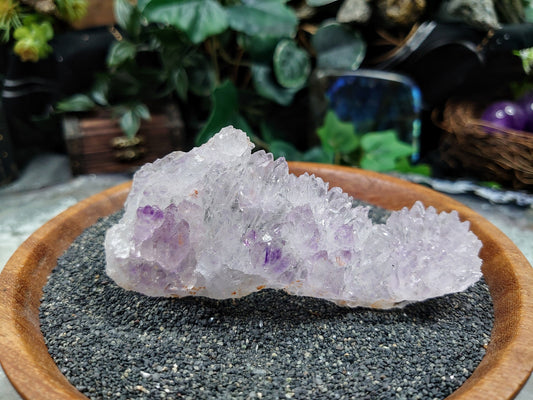 Quartz and Amethyst Water Etched Cluster from Karur, India for Meditation / 89.21g / Collection / Altar Decor