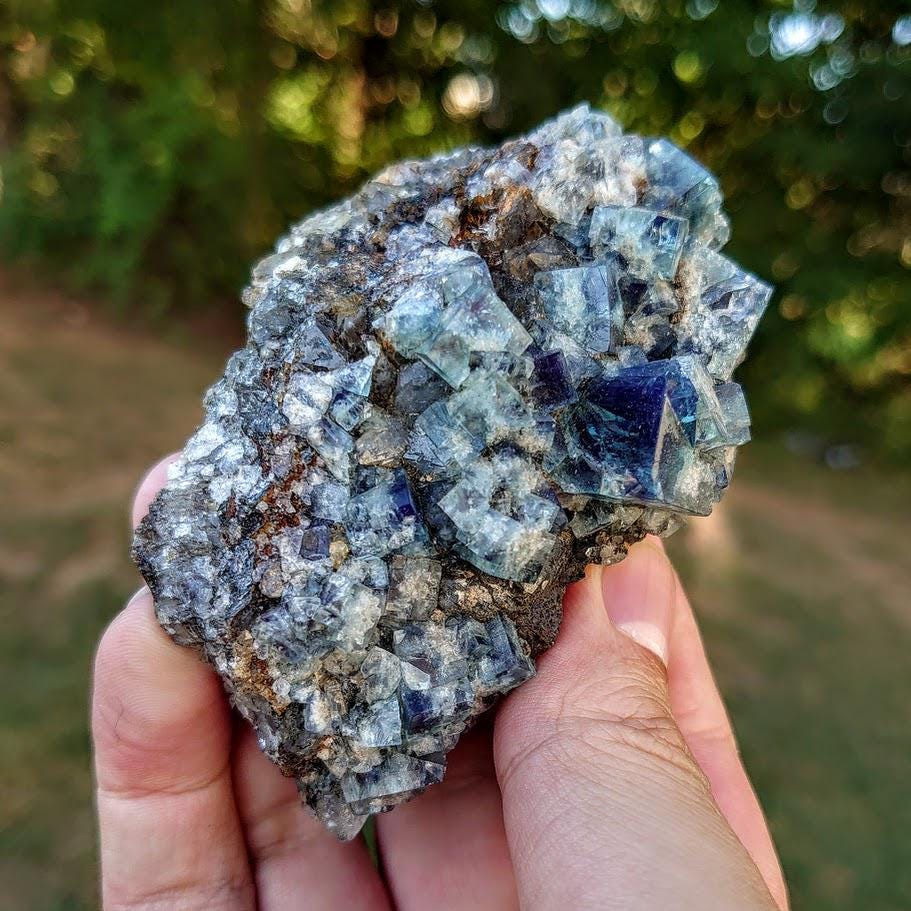 Milky Way Pocket Blue/Green Fluorite Cluster, Diana Maria Mine, Rogerley Quarry From United Kingdom / 220g / Small Cabinet Size
