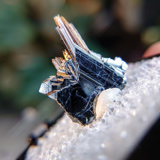 8.85ct Epic Hematite Blade with Exposed Golden Rutile from Novo Horizonte, Bahia, Brazil / Thumbnail Size / Collection / Whaaaaaat?!